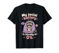 La Mia Batteria Sociale a 0% Procione Introverso Maglietta