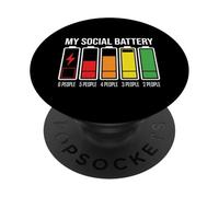 La mia batteria sociale a basso consumo energetico Anti introverso sociale PopSockets PopGrip Adesivo