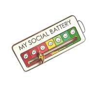 La mia batteria sociale umore spilla smalto spilla per zaino e gioielli, normale, Metallo non prezioso