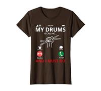 La mia Batteria Sta chiamando - Batterista Maglietta, Donna, Marrone, 3XL