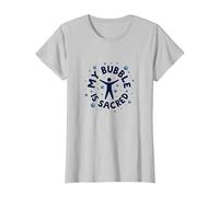 La mia Bolla è Sacra Non Amichevole Non Toccare introverso Maglietta, Donna, Argento, 3XL