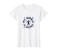 La mia Bolla è Sacra Non Amichevole Non Toccare introverso Maglietta, Donna, Bianco, XL