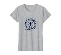 La mia Bolla è Sacra Non Amichevole Non Toccare introverso Maglietta, Donna, Grigio Melange, XL