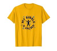 La mia Bolla è Sacra Non Amichevole Non Toccare introverso Maglietta, Uomo, Oro Brillante, XL