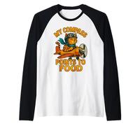 La mia Bussola Punta al Cibo Gatto Pilota Maglia con Maniche Raglan
