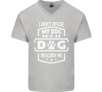 La Mia Cagna Mi Ha Salvato Maglietta In Cotone A V-Collo Divertente Per Uomo