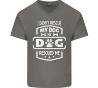 La Mia Cagna Mi Ha Salvato Maglietta In Cotone A V-Collo Divertente Per Uomo