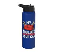 La mia cassetta degli attrezzi costa più della tua auto - Auto Mechanic Car Guy Stainless Steel Insulated Water Bottle