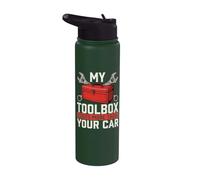 La mia cassetta degli attrezzi costa più della tua auto - Auto Mechanic Car Guy Stainless Steel Insulated Water Bottle