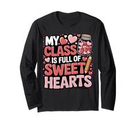 La mia Classe è Piena di Dolci Cuori Insegnante Valentine Classroom Maglia a Manica