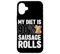 La mia dieta è 90% Salsiccia Rolls Amante Mangiatore di Cibo Salsicce Custodia per iPhone 16 Plus