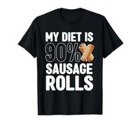 La mia Dieta è 90% Salsiccia Rolls Amante Mangiatore di Cibo Salsicce Maglietta