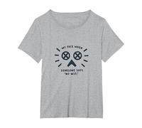 La mia Faccia Quando Qualcuno Dice Niente WiFi Divertente Umorismo Tecnico Maglietta, Donna Plus-Size, Grigio Melange, 2X