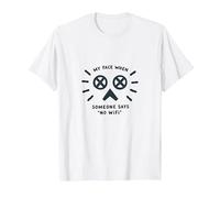 La mia Faccia Quando Qualcuno Dice Niente WiFi Divertente Umorismo Tecnico Maglietta, Uomo, Bianco, 5XL