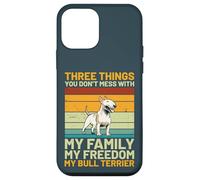 La mia famiglia, la mia libertà, il mio bull terrier, design retrò vintage Custodia per iPhone 12 mini