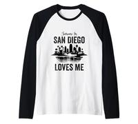 La mia fidanzata di San Diego Qualcuno a San Diego mi ama Divertimento Maglia con Maniche Raglan