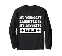 La mia figlia più giovane è la mia bambina preferita Divertente umorismo familiare Maglia a Manica