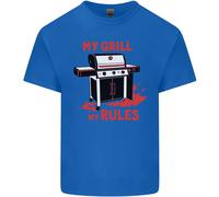 La Mia Griglia Le Mie Regole Divertente BBQ Uomo Cotone T-Shirt Tee Top