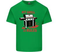 La Mia Griglia Le Mie Regole Divertente BBQ Uomo Cotone T-Shirt Tee Top