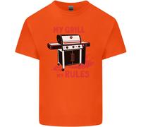 La Mia Griglia, Le Mie Regole, Maglietta Divertente BBQ Per Bambini