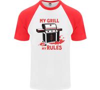 La Mia Griglia, Le Mie Regole, Maglietta Divertente Da Baseball S/S Per Uomo