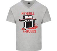 La Mia Griglia Le Mie Regole Maglietta Divertente In Cotone A V Per Uomo