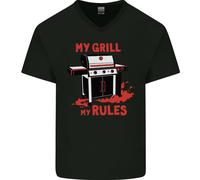 La Mia Griglia Le Mie Regole Maglietta Divertente In Cotone A V Per Uomo