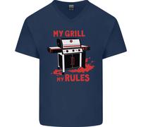 La Mia Griglia Le Mie Regole Maglietta Divertente In Cotone A V Per Uomo