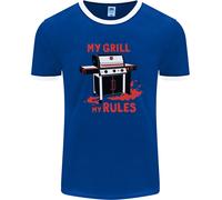 La Mia Griglia Le Mie Regole Maglietta Ringer Divertente BBQ Uomo FotL