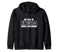 La mia idea di distanziamento sociale Bushcraft Bushcraft Felpa con Cappuccio