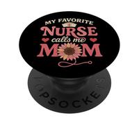 La mia infermiera preferita mi chiama mamma di infermiera felice settimana infermiera PopSockets PopGrip Adesivo