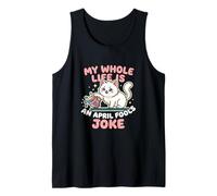 La mia Intera Vita è Un Pesce d'aprile Scherzo Divertente Gatto Comico Canotta