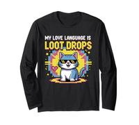 La mia Lingua di Gioco è Loot Drops Cat Gamer Cool Design Maglia a Manica
