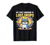 La mia Lingua di Gioco è Loot Drops Cat Gamer Cool Design Maglietta