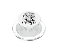 La mia luce natalizia preferita è Jesus Christian Xmas Funny PopSockets PopGrip per MagSafe