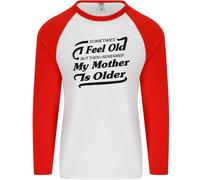 La Mia Mamma È Più Grande 30 Anni 40 Anni 50 Anni Uomo L/S Maglietta Da Baseball