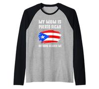 La mia Mamma è portoricana Niente Mi spaventa Orgoglioso Bandiera Maglia con Maniche Raglan
