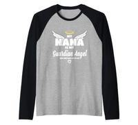La mia Nonna è Il Mio Angelo e Mi Guarda in Memoria Maglia con Maniche Raglan