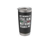 La mia nonna è italiana niente mi spaventa Bicchiere termico in acciaio inox doppia parete