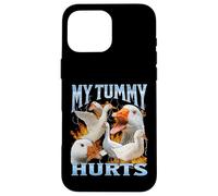 La mia pancia fa male a Funny Goose Meme Bootleg Y2K Graphic Custodia per iPhone 16 Pro Max