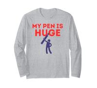 La mia penna è un enorme umorismo sarcastico scherzo meme bavaglio divertente detto Maglia a Manica