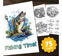 La mia pesca libro da colorare: Libro da colorare XXL con 75 pagine: pesci, canne da pesca e figure colorano divertimento!