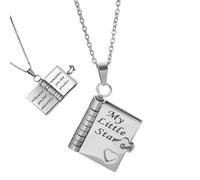 La mia piccola collana di libri stellari | Collana del libro di figlia | Gioielli a più strati aperti | CANCHIO DECORATIVO CHANT TITANIUM ACCIAIO PER INSEGNANTI DI SCHEDI DANZA PARTI IN MATHER B