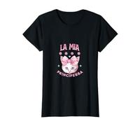 La Mia Principessa Gattina con Fiocco Rosa Maglietta