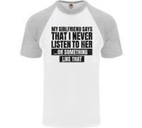 La Mia Ragazza Dice Che Non Sono Divertente Slogan Maglietta Baseball Uomo S/S