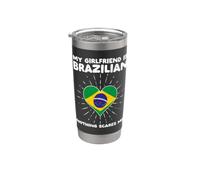 La mia ragazza è brasiliana niente mi spaventa - Brasile Cuore Bicchiere termico in acciaio inox doppia parete