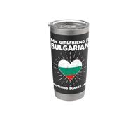 La mia ragazza è bulgara Niente mi spaventa Bulgaria Cuore Bicchiere termico in acciaio inox doppia parete