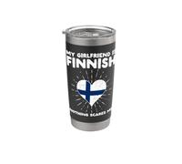 La mia ragazza è finlandese niente mi spaventa - Finlandia Cuore Bicchiere termico in acciaio inox doppia parete