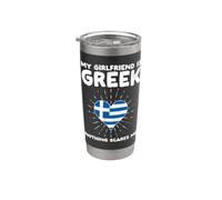 La mia ragazza è greca Niente mi spaventa - Grecia Cuore Bicchiere termico in acciaio inox doppia parete