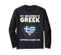 La mia Ragazza è Greca Niente Mi spaventa - Grecia Cuore Maglia a Manica
